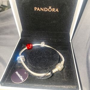 Pandora Bracelet w/ Snow White Apple Charm
